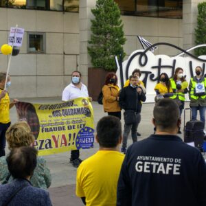 Concentración de empleados/as públicos/as en abuso de temporalidad en Getafe (28-10-2021)
