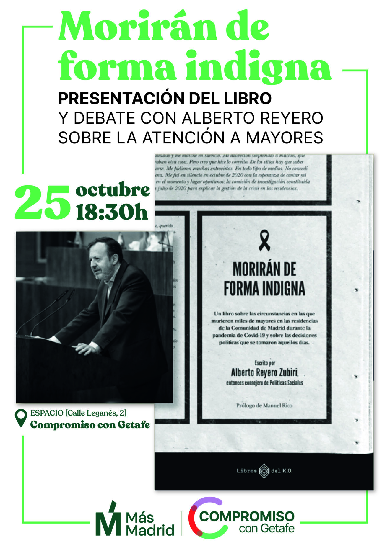 Ven a la presentación del libro ‘Morirán de forma indigna’ de Alberto Reyero